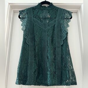 TJ Maxx Cable & Gauge Blouse Green size S NWT